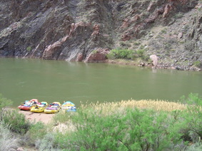 rafts in camp